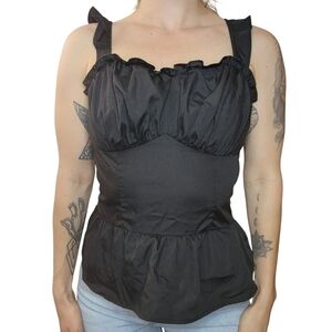 Scarlet Darkness Ruffle Sleeveless Top Size Medium
